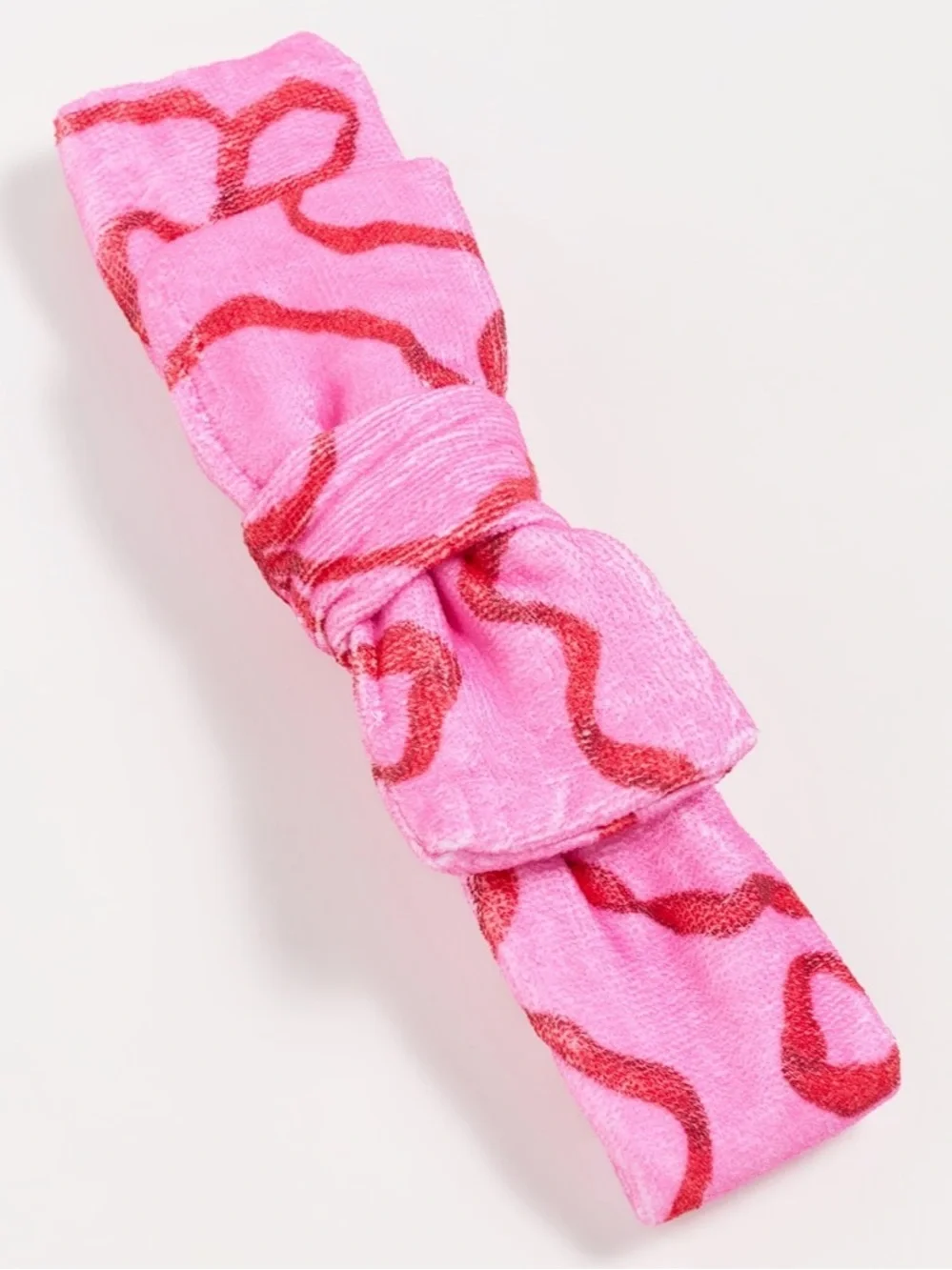 LoveShackFancy Headband in Crimson Candy Bow Print. Brand new!